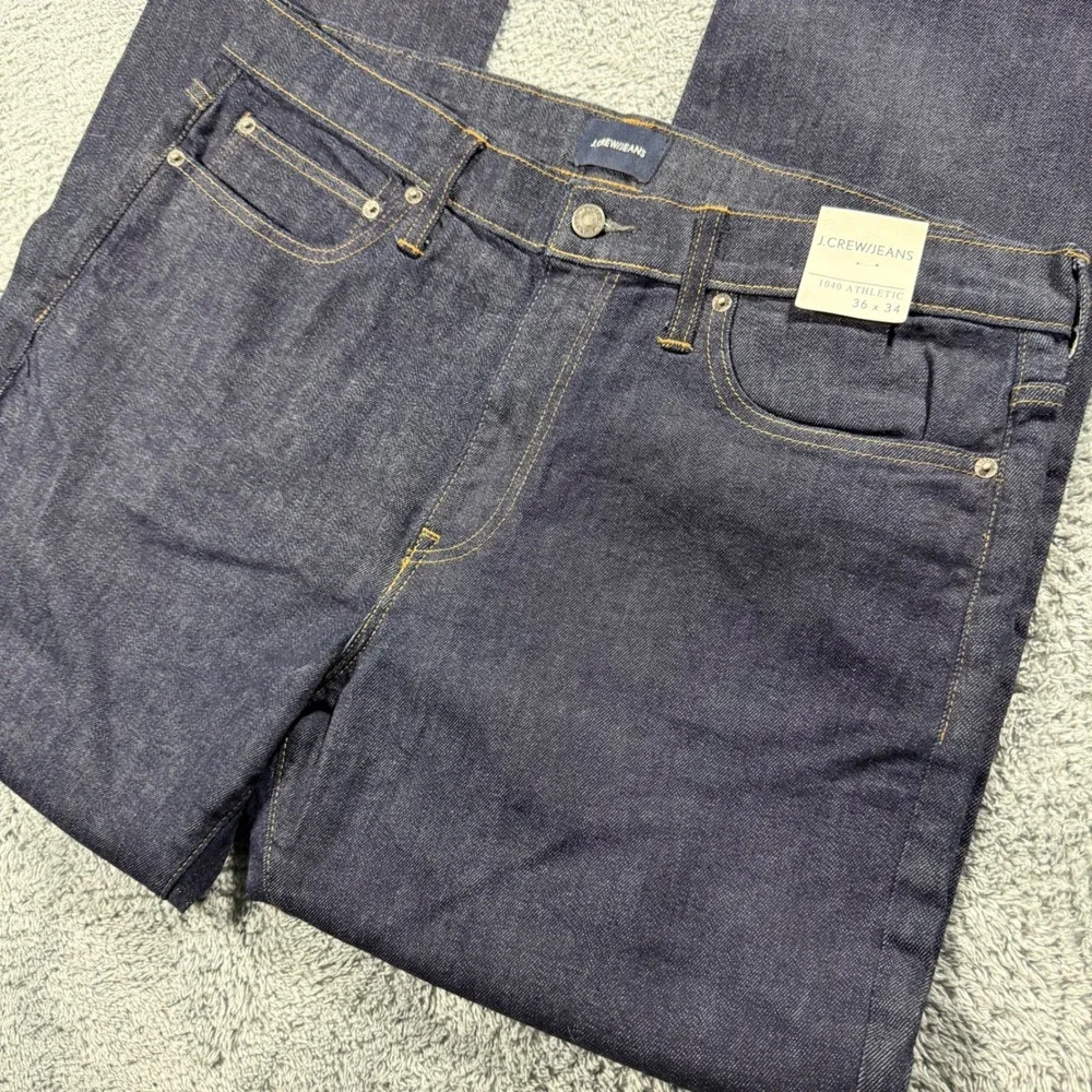 NWT J Crew 1040 Athletic KURABO Premium Japanese Fabric Jean Dark‎ Blue - 36x34